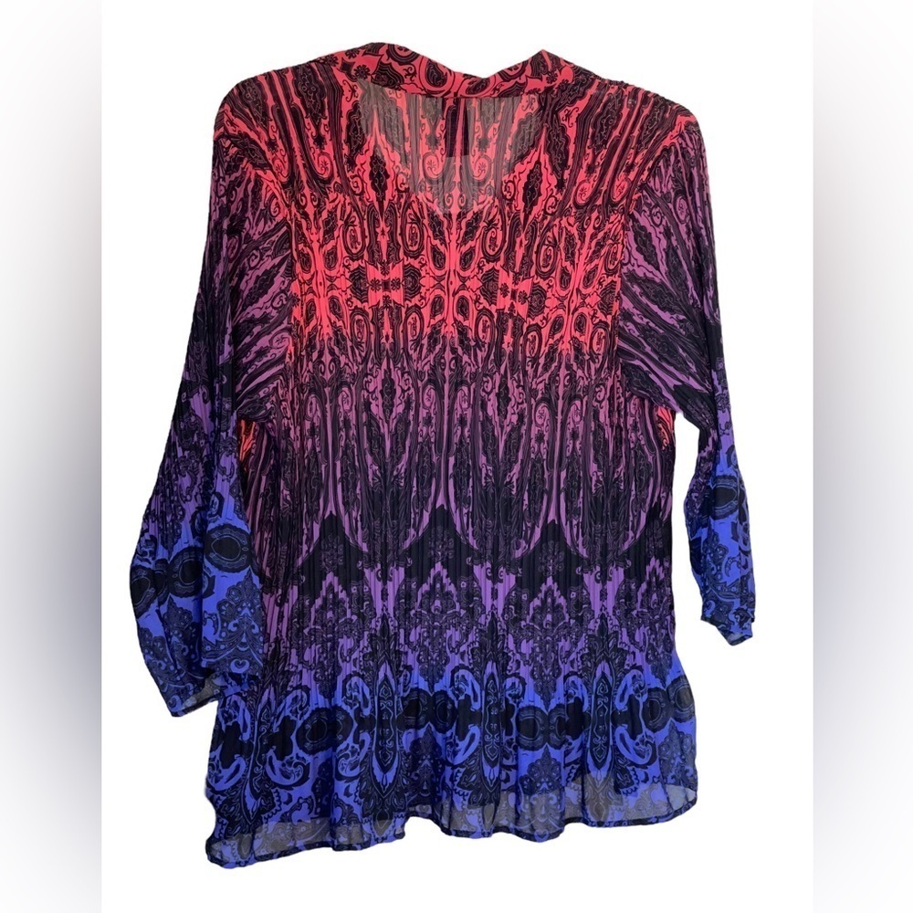 NWT- Liz & Me Multi color sheet blouse- tunic. Size 1X - Picture 3 of 9